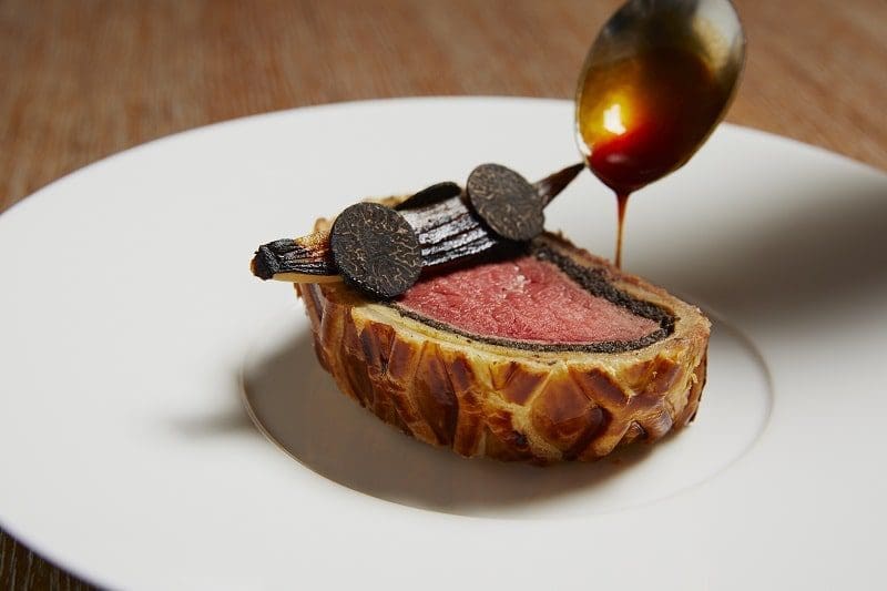 the grill at the dorchester beef wellington slice dinner
