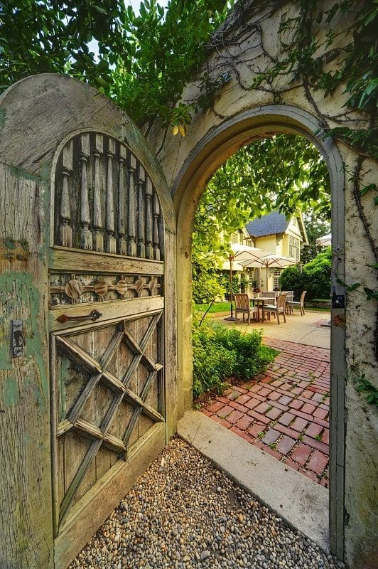 the baker house east hampton the hamptons weekend patio gate door 