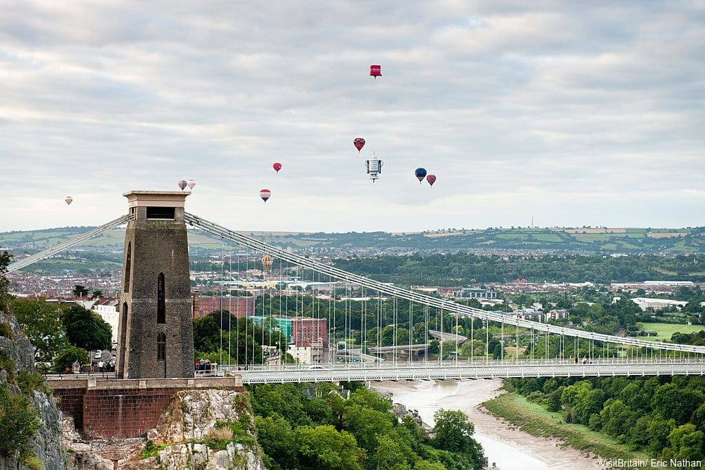 Clifton Suspension Bridge with Hot Air Ballons