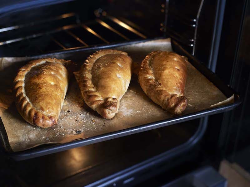 cornish pasties baking in the oven - East End Taste Magazine