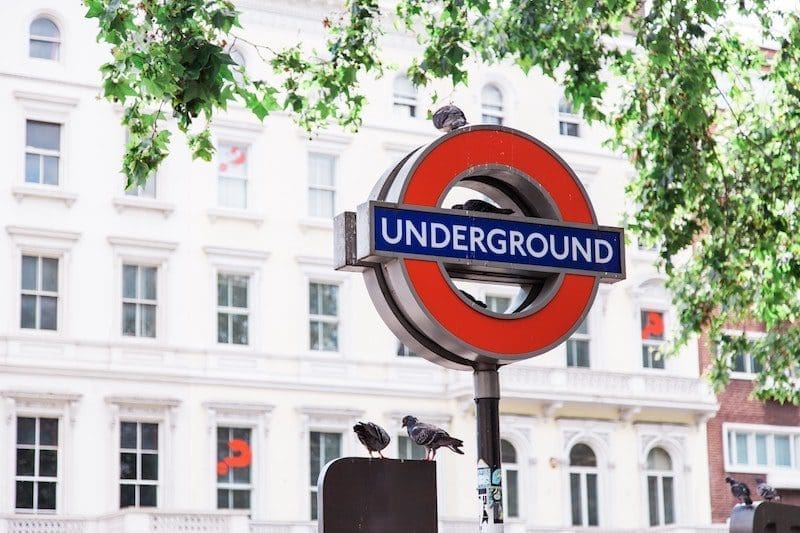 london underground sign spring summer day