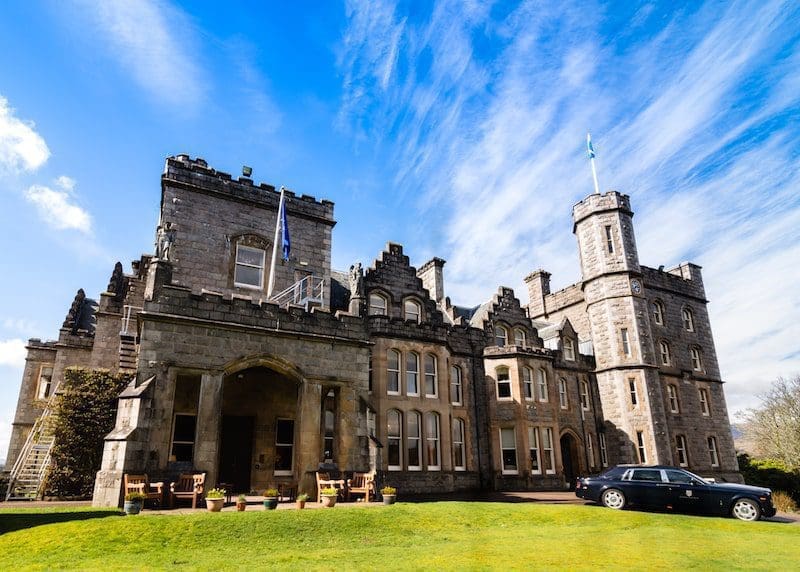 inverlochy castle scotland blue sky