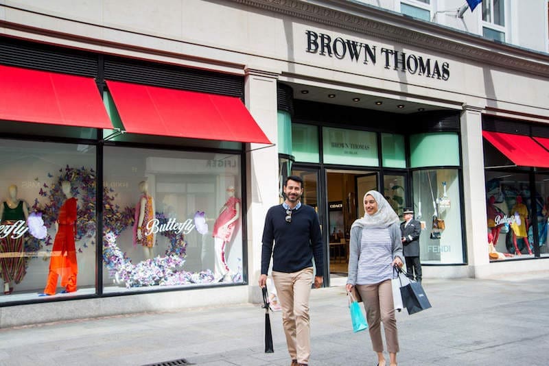brown thomas grafton street couple shopping