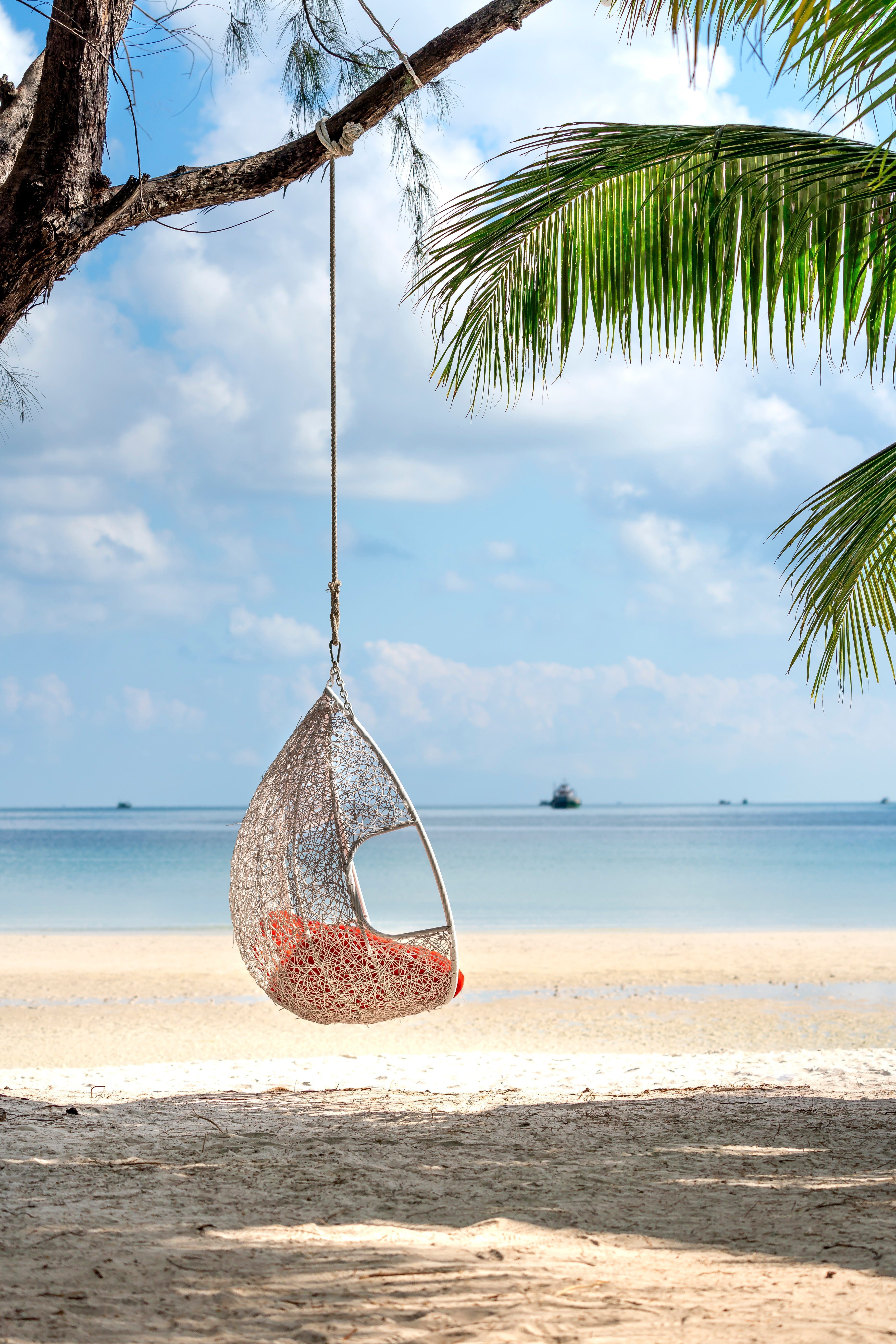 Beach hammock chair resort tropical island