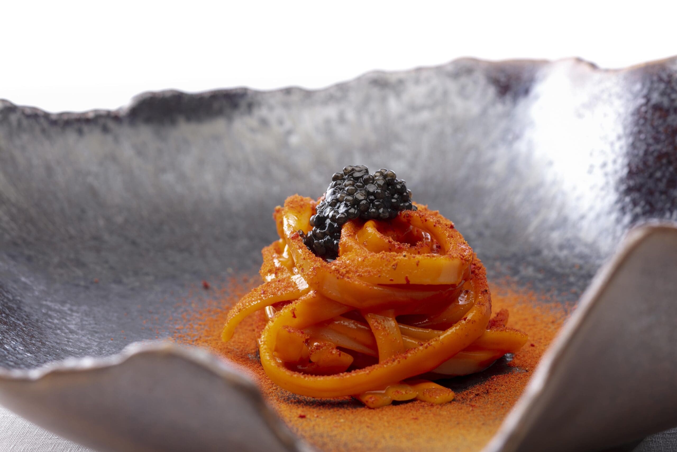 Tagliatella in red Calvisius caviar