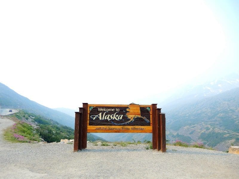 welcome to alaska sign skagway