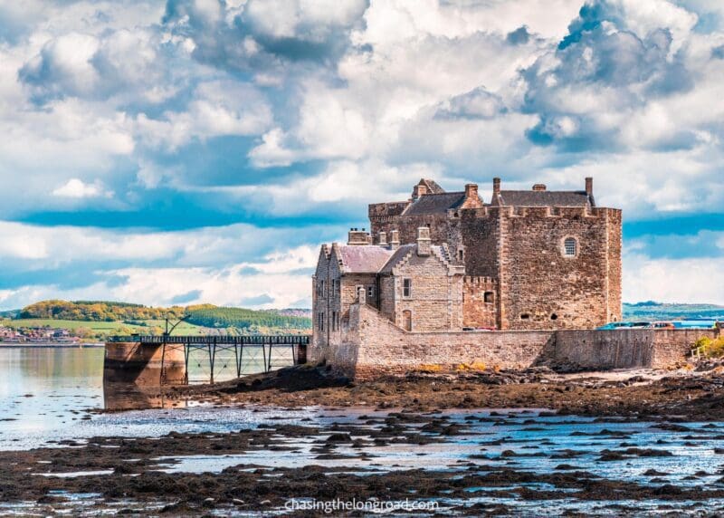 blackness castle scotland blue sky