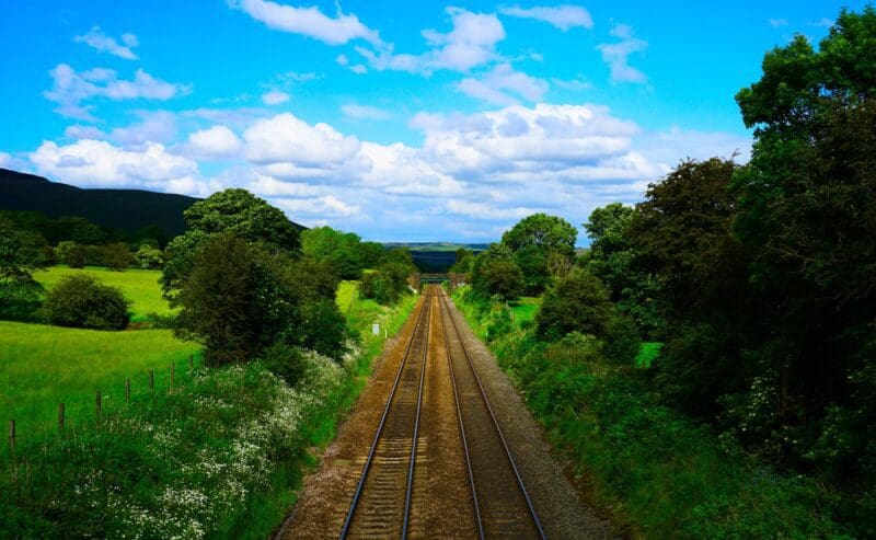 peaceful countryside blue sky