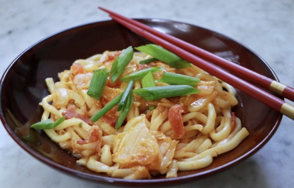 chicken yaki udon noodles