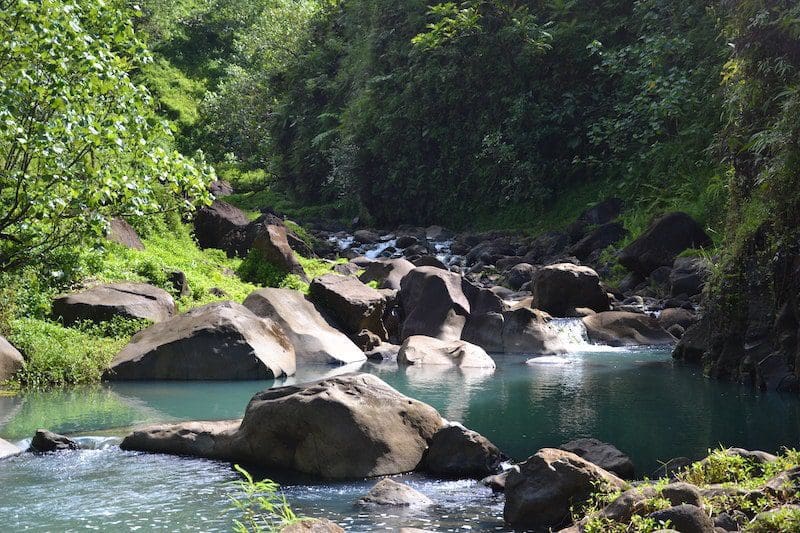 waterfall river in Tahiti