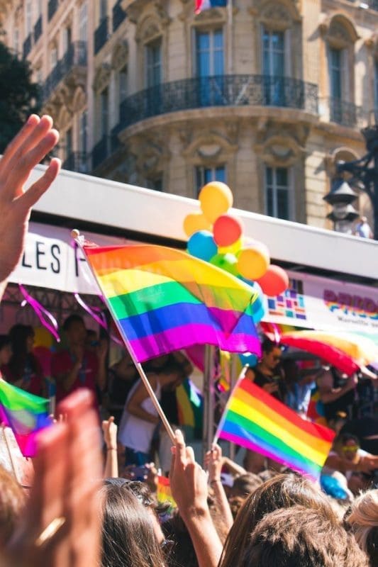 Marseille, France Pride flags parade