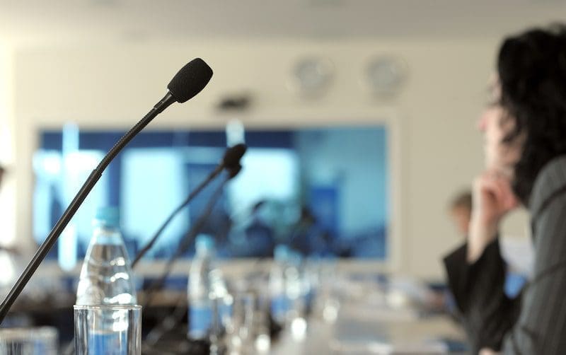 Microphone in a conference room