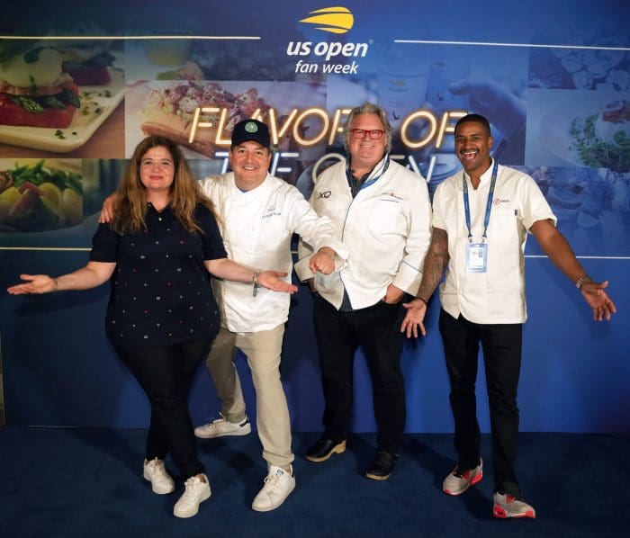 Chefs Alex Guarnaschelli, Josh Capon, David Burke, and JJ Johnson Flavors Of The Open 2022, PC Darren Carroll USTA