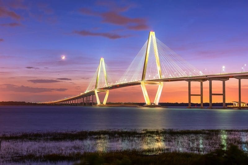 Charleston, South Carolina, USA at Arthur Ravenel Jr. Bridge