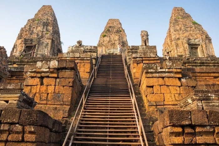 Phnom Bakheng temple at sunset