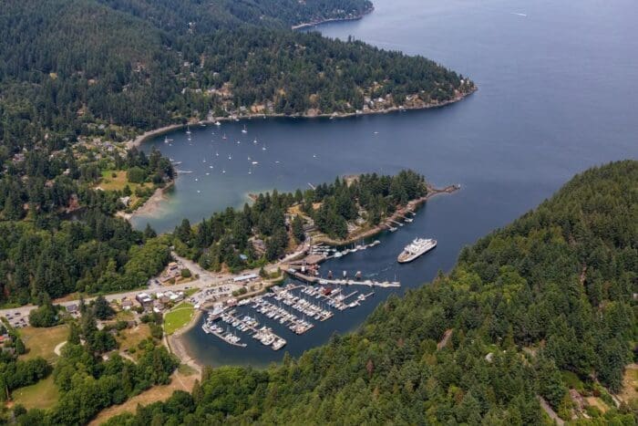 Snug Cove, Bowen Island, British Columbia, Canada aerial view