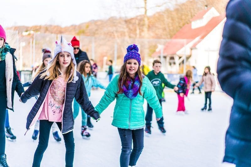 ice skating Port Jefferson New York winter Long Island