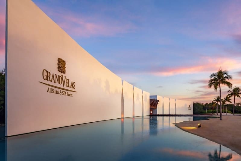 Grand Velas Riviera Maya exterior water sunset