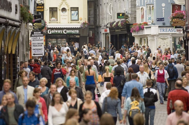 shop street galway city crowded streets
