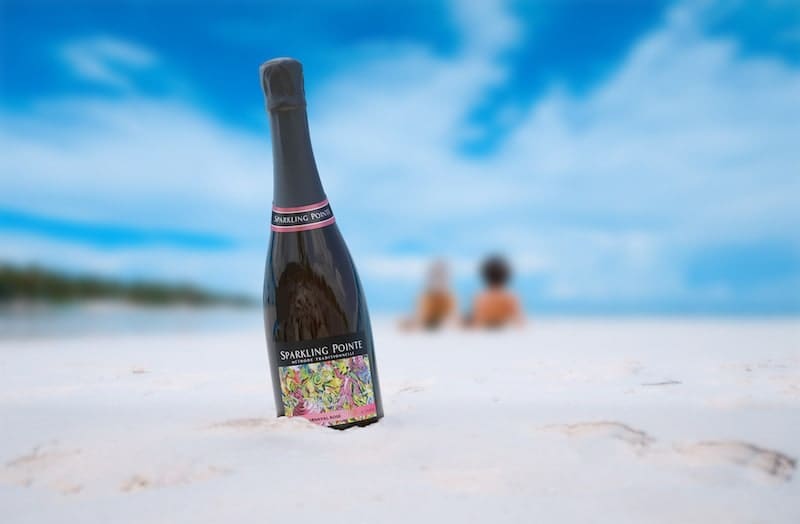 Sparkling Pointe rose on the beach