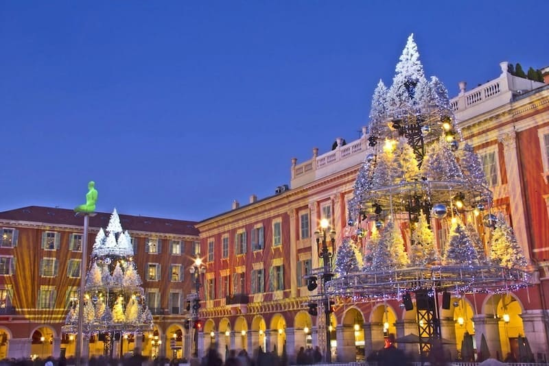 Christmas night in Nice, France