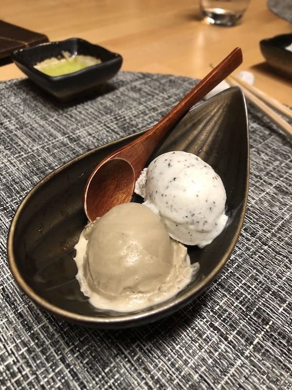 Hojicha and Black Sesame ice cream