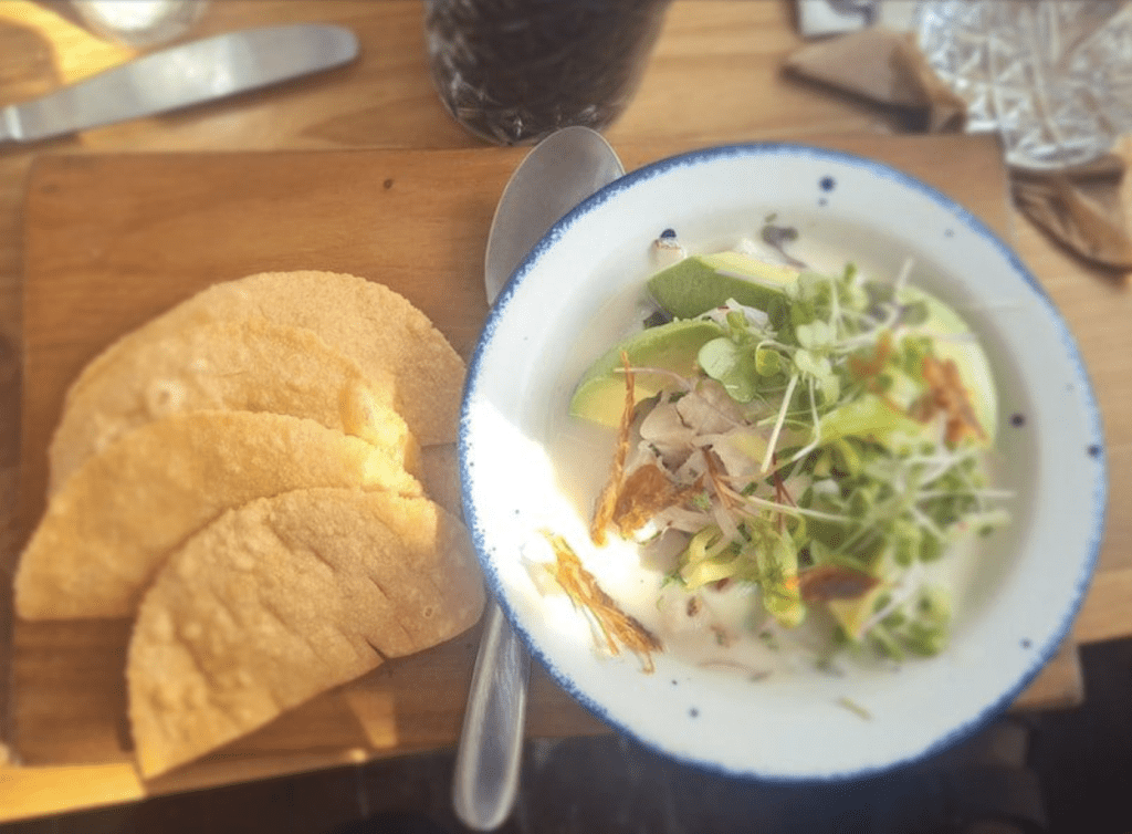 Ceviche with coconut tortillas