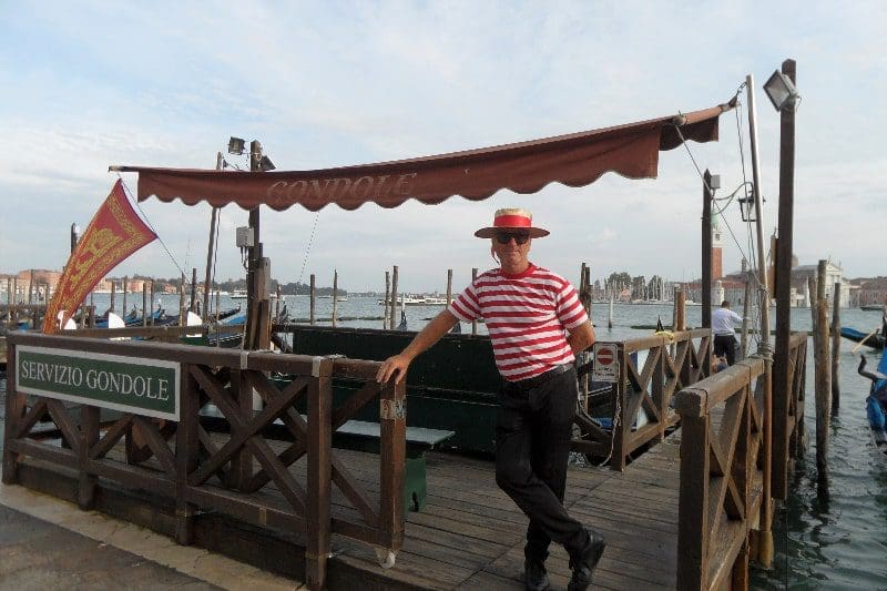 A Venetian gondolier.