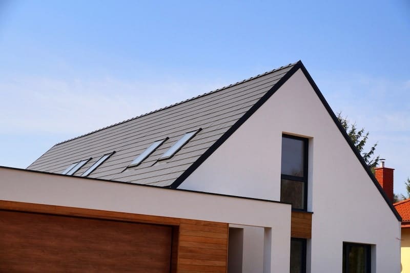 The roof is made of ceramic tiles. A newly built house