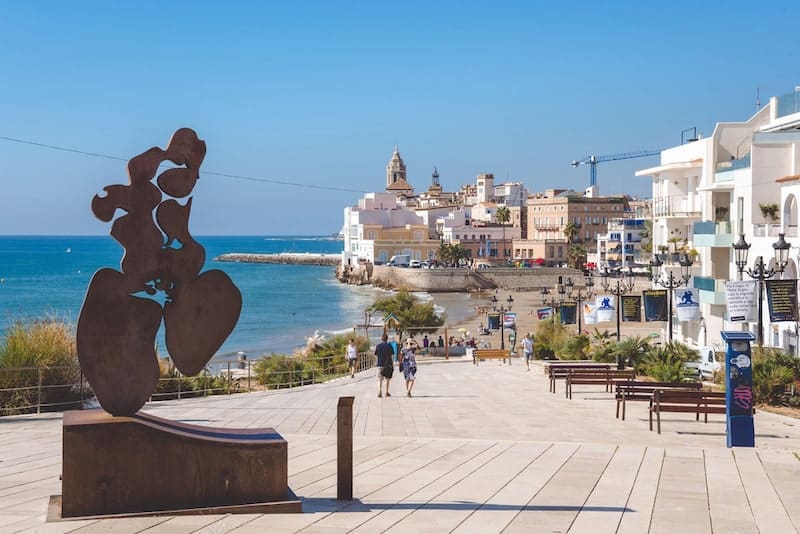 View on the Church of Sant Bartomeu and Santa Tecla Sitges