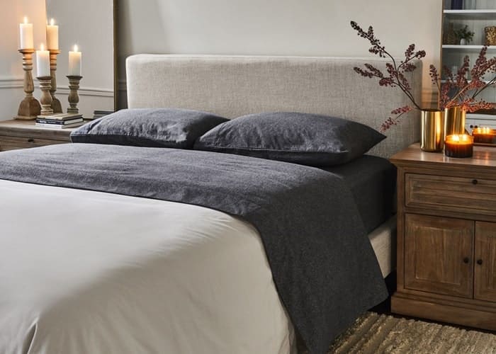 Saatva Sheets Flannel slate