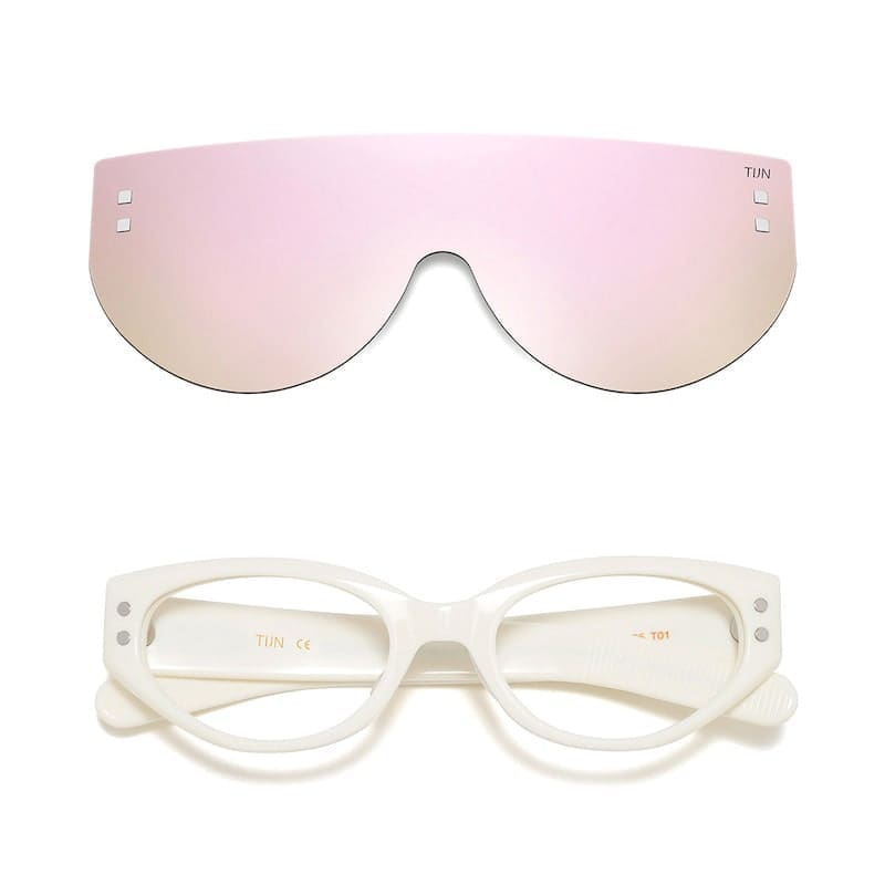 TIJN Teyla with Nalo Snap-On Cream with Rose Pink Lens