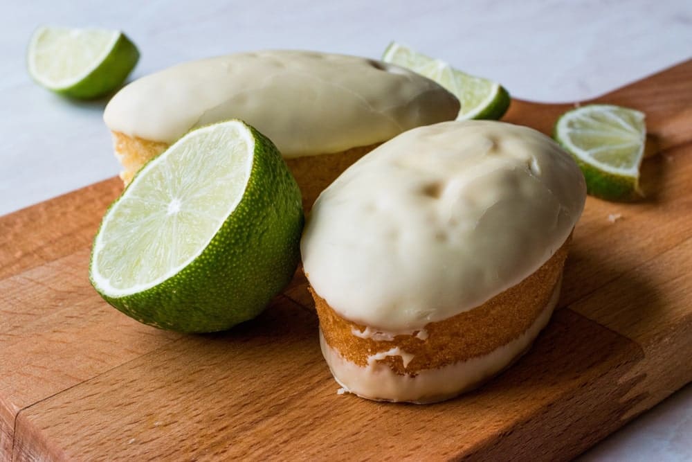 White Chocolate Covered Mini Key Lime Cake
